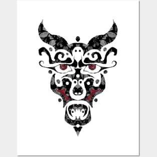 Abstract Demon Mask Posters and Art